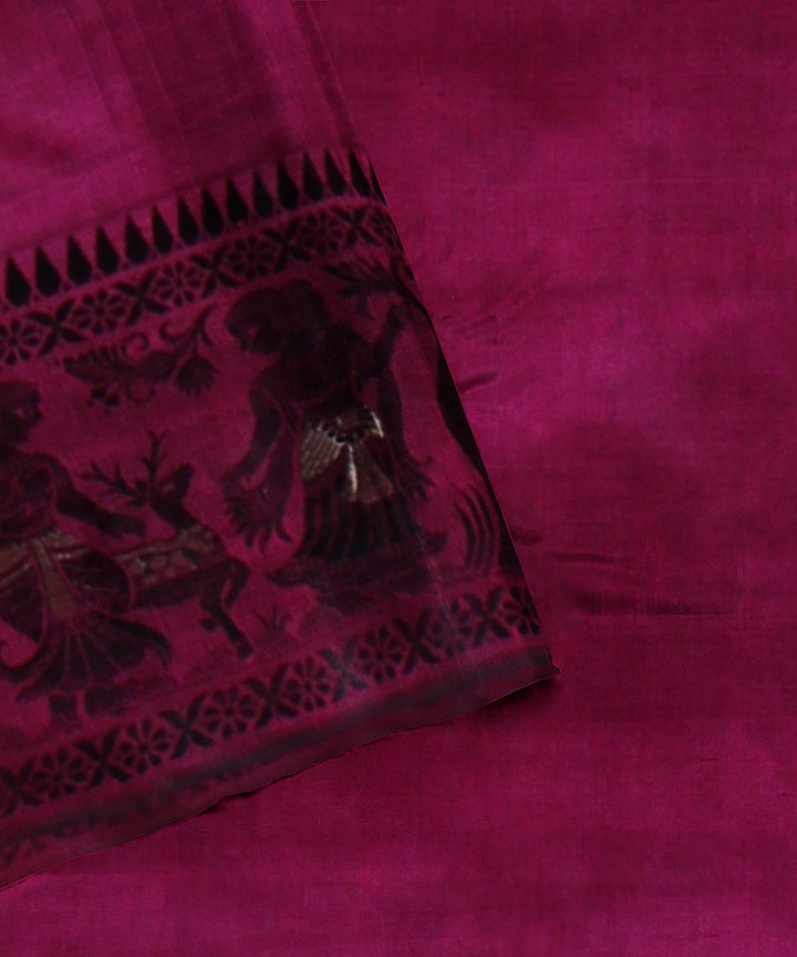 Magenta handwoven baluchari silk saree