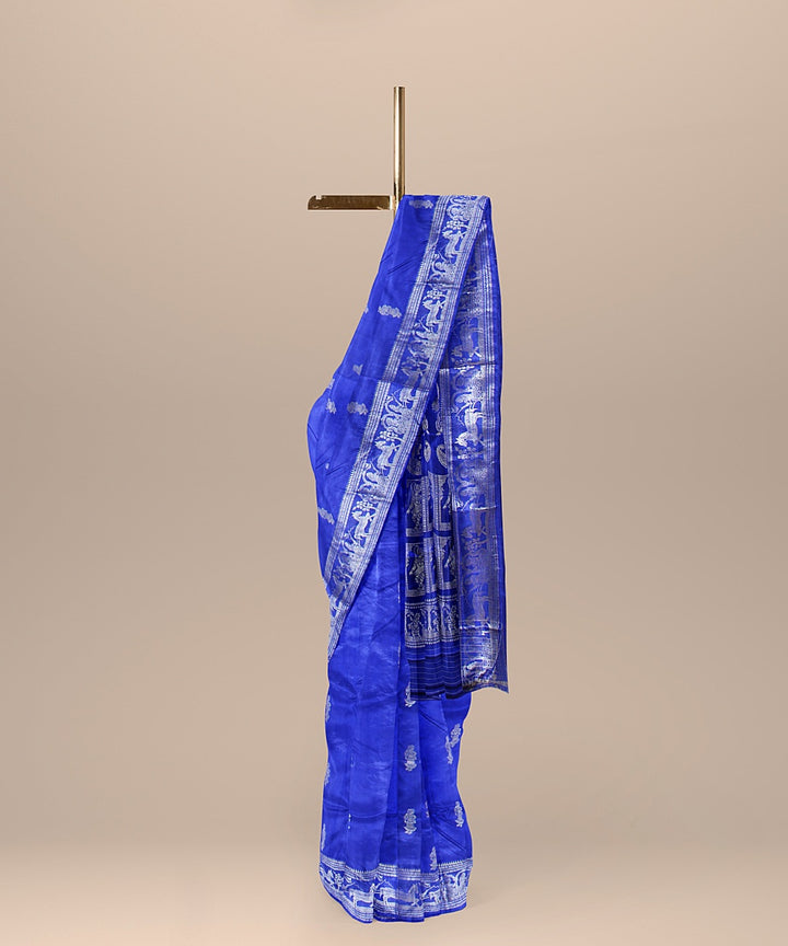 Royal blue handwoven baluchari silk saree