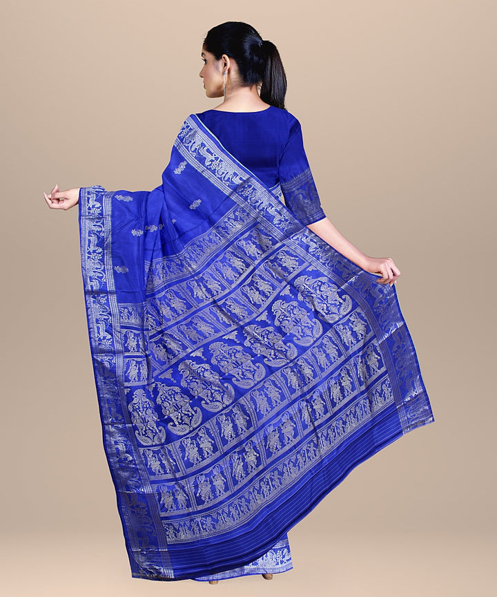 Royal blue handwoven baluchari silk saree