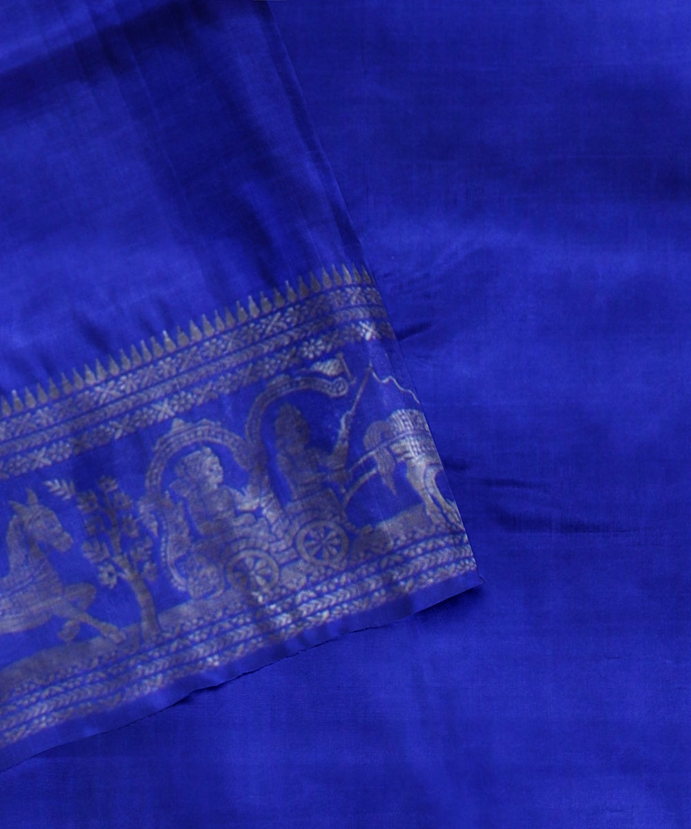 Royal blue handwoven baluchari silk saree