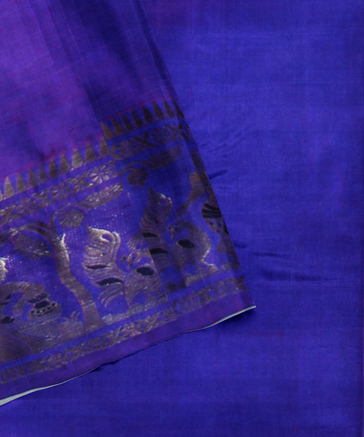 Violet handwoven silk baluchari saree