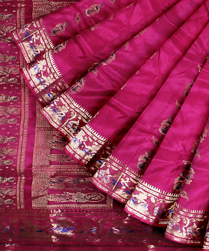 Pink handloom baluchari silk saree