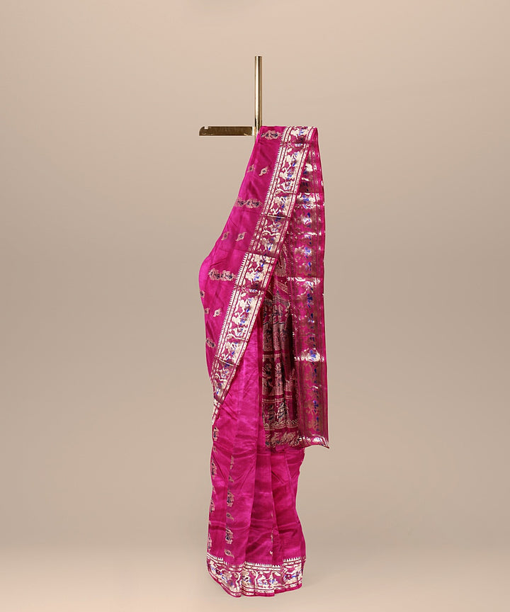 Pink handloom baluchari silk saree