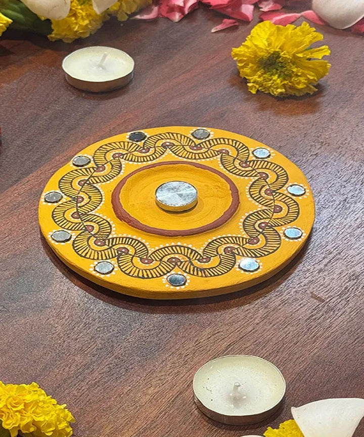 Yellow handcrafted decor terracotta boom light- Set of 4