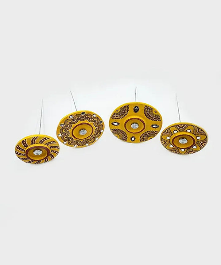 Yellow handcrafted decor terracotta boom light- Set of 4