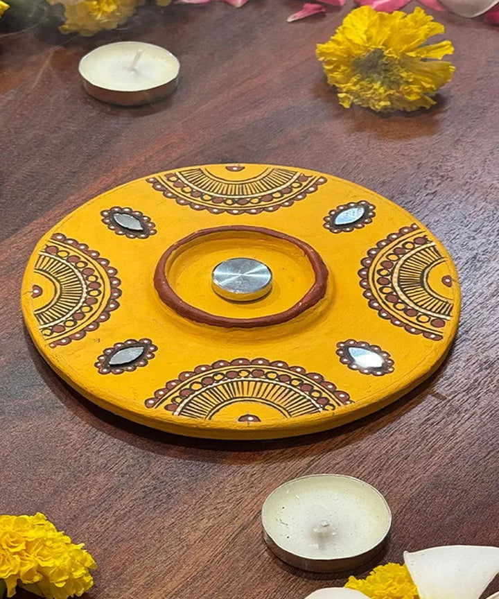 Yellow handcrafted decor terracotta boom light- Set of 2
