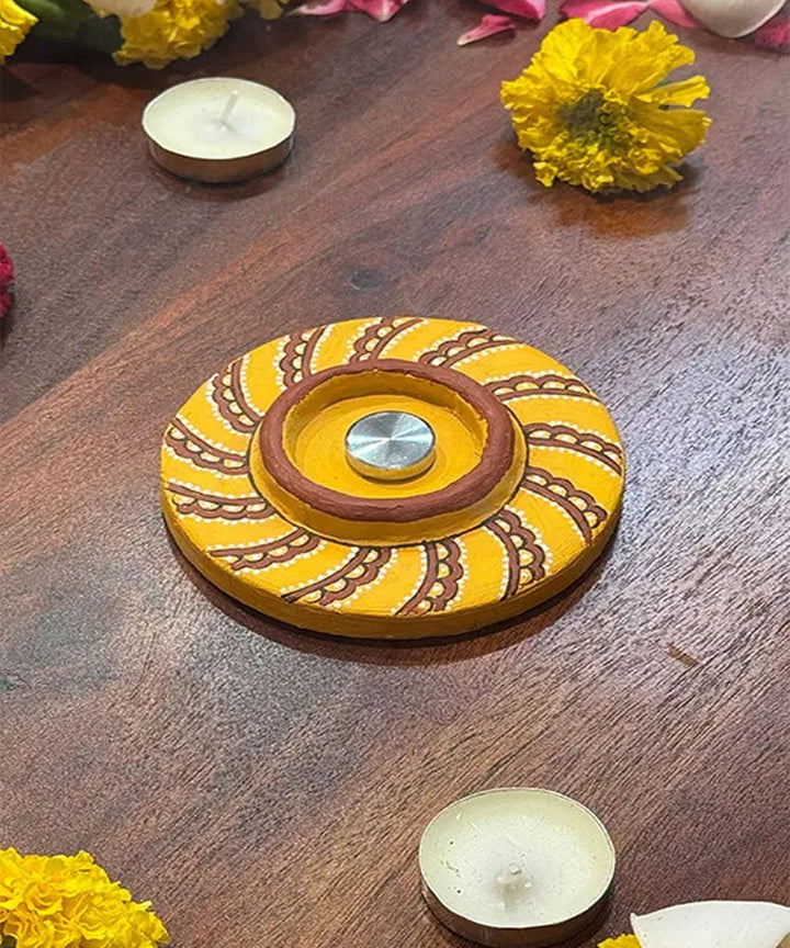 Yellow handcrafted decor terracotta boom light- Set of 2