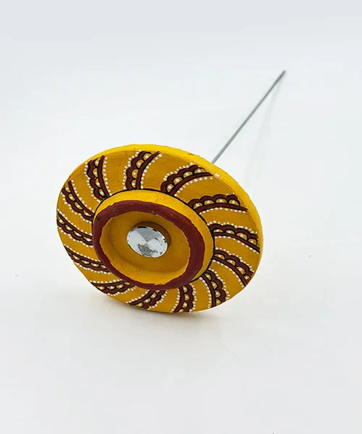 Yellow handcrafted decor terracotta boom light- Set of 2