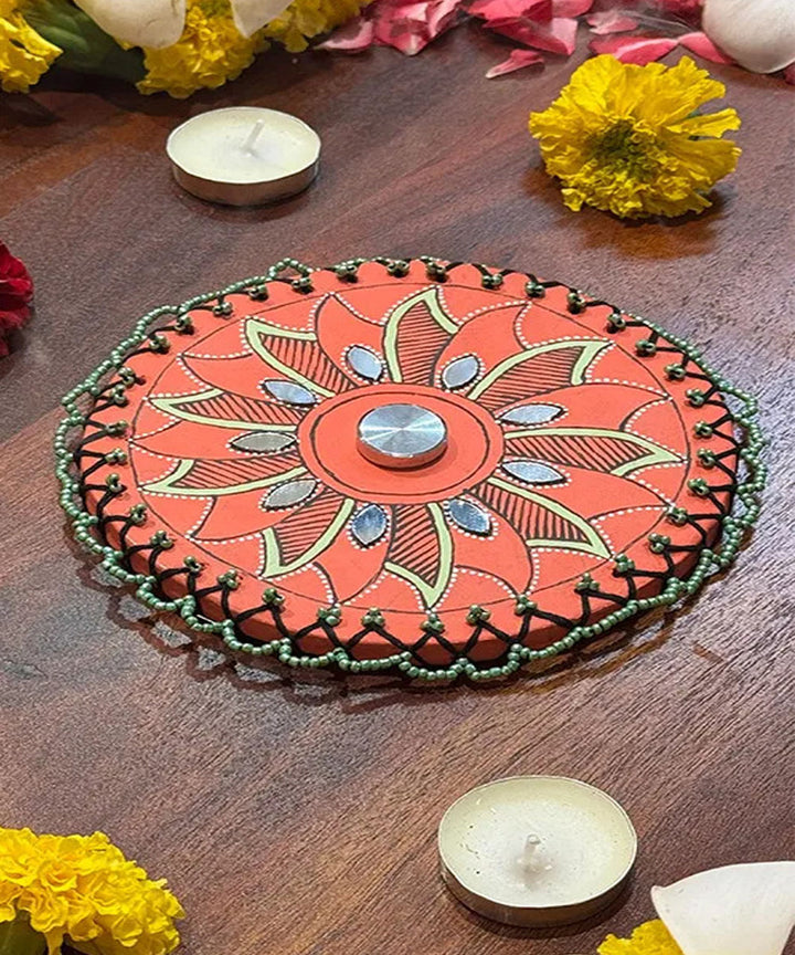 Red handcrafted decor terracotta boom light- Set of 4