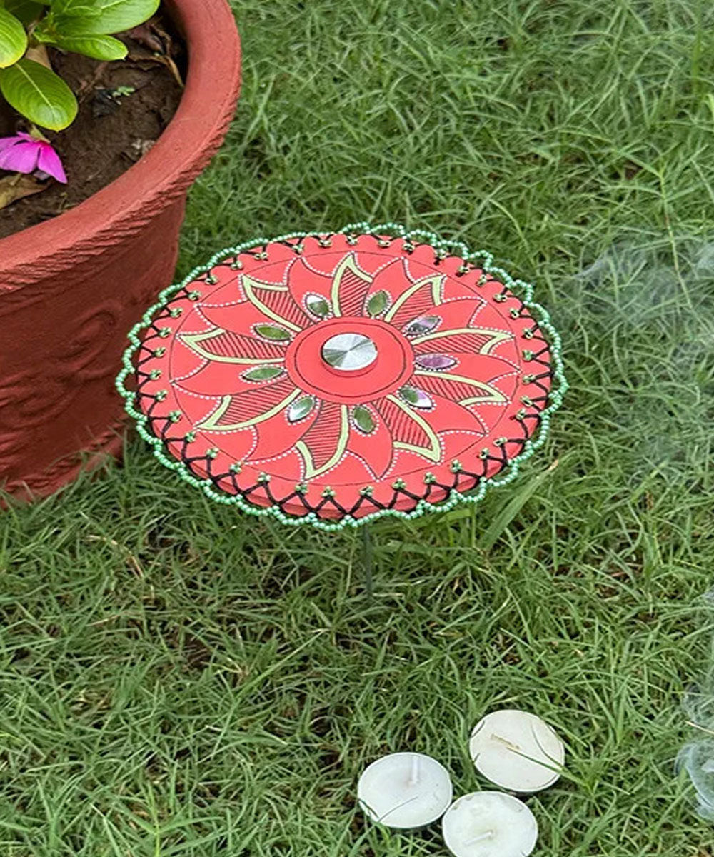 Red handcrafted decor terracotta boom light- Set of 4