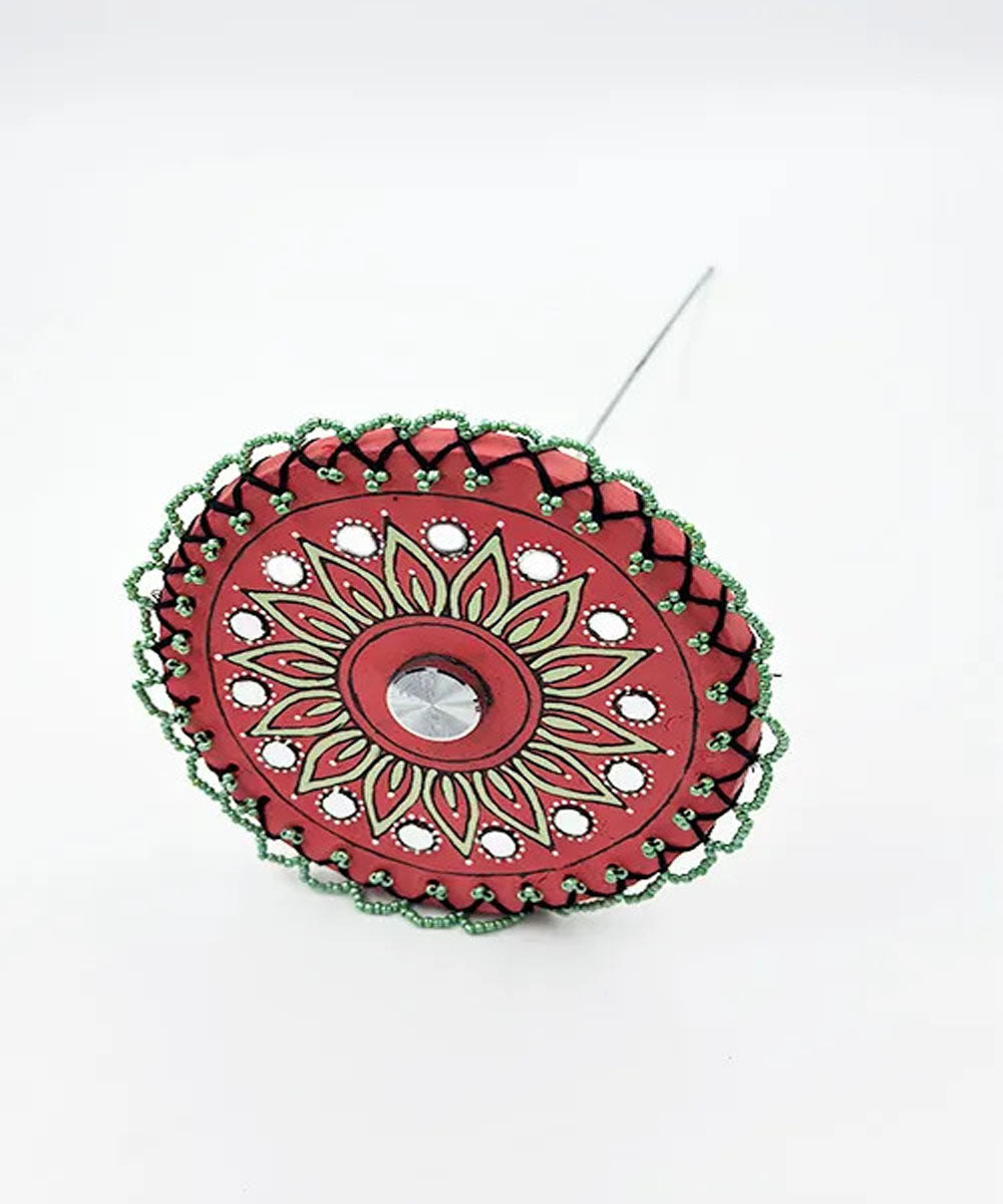 Red handcrafted decor terracotta boom light- Set of 2