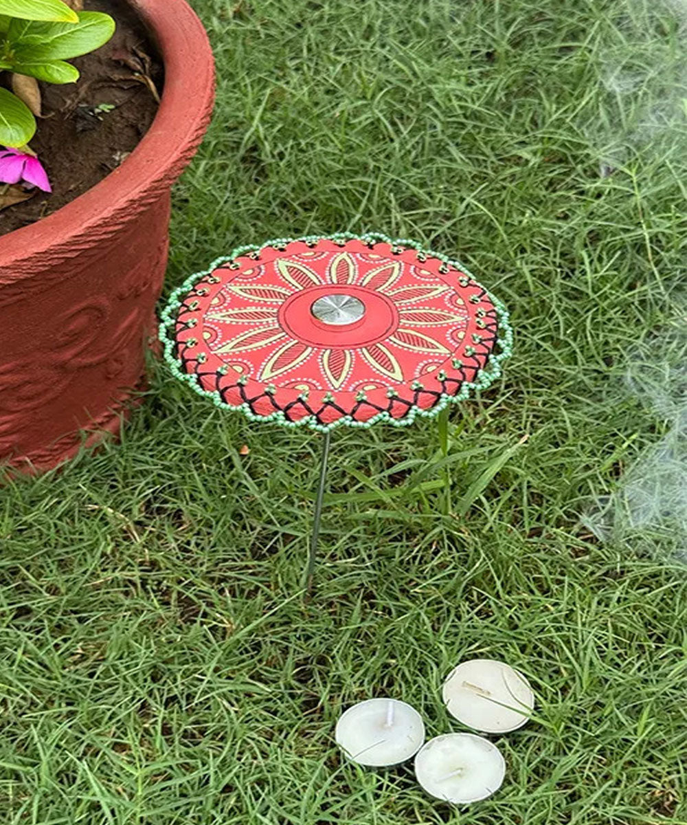 Red handcrafted decor terracotta boom light- Set of 2