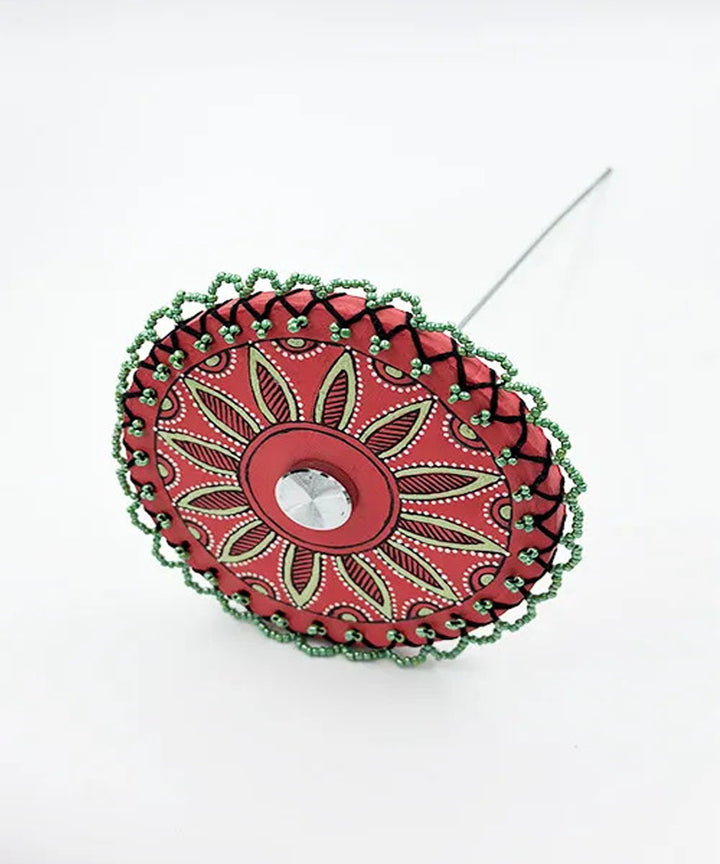 Red handcrafted decor terracotta boom light- Set of 2
