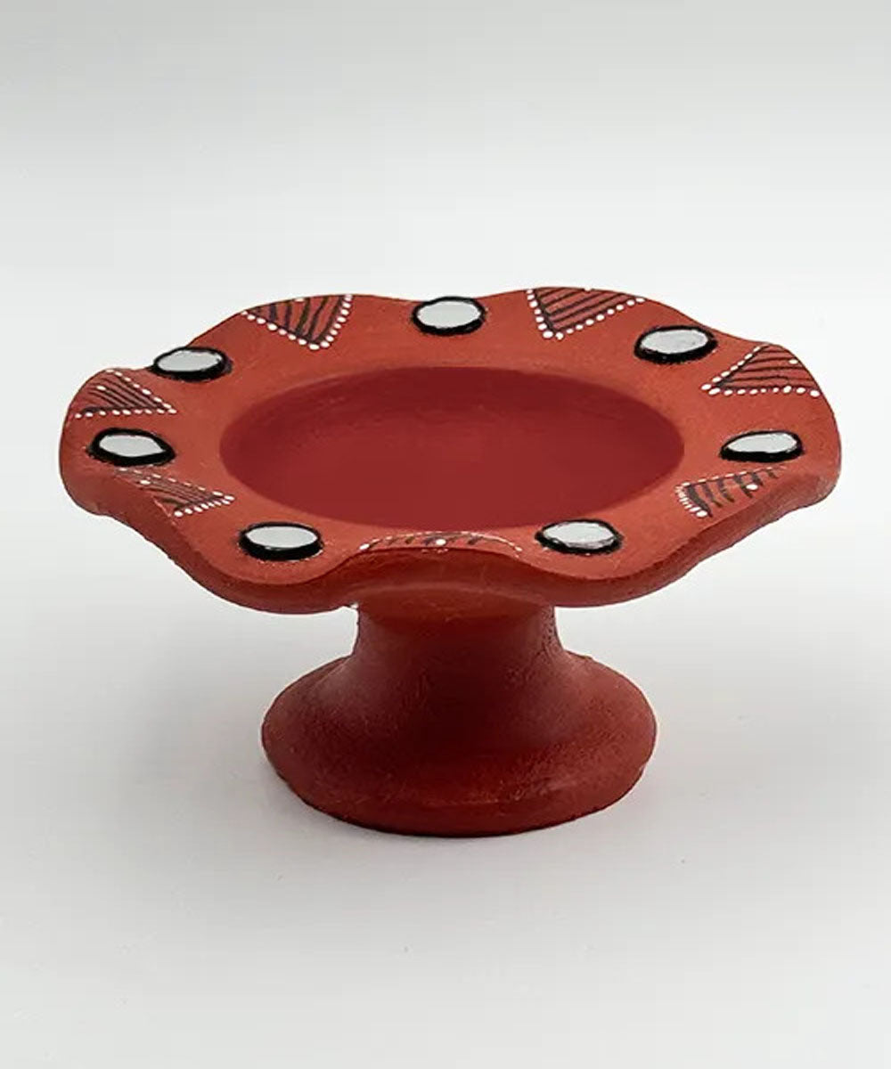 Brown handcrafted decor terracotta flower diya- Set of 6