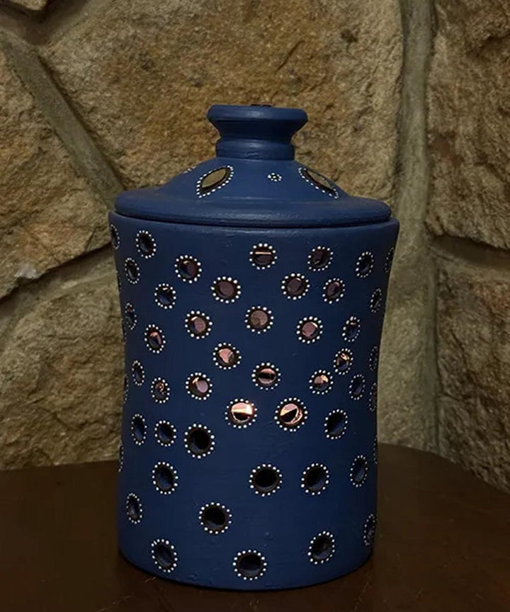 Sky Blue handcrafted decor terracotta jar diya