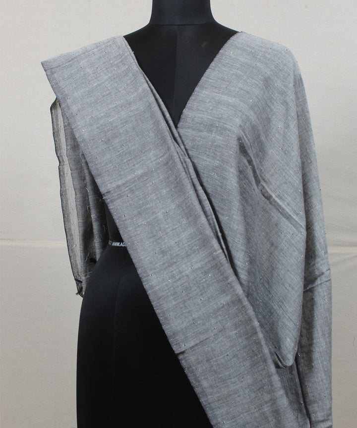 Grey handwoven cotton baragaon dupatta