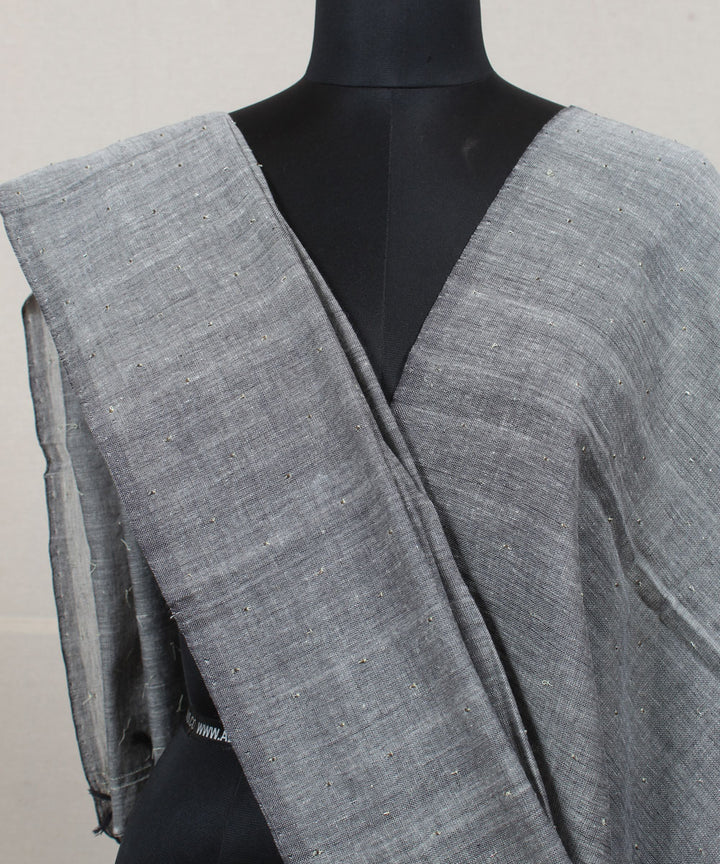 Grey handwoven cotton baragaon dupatta
