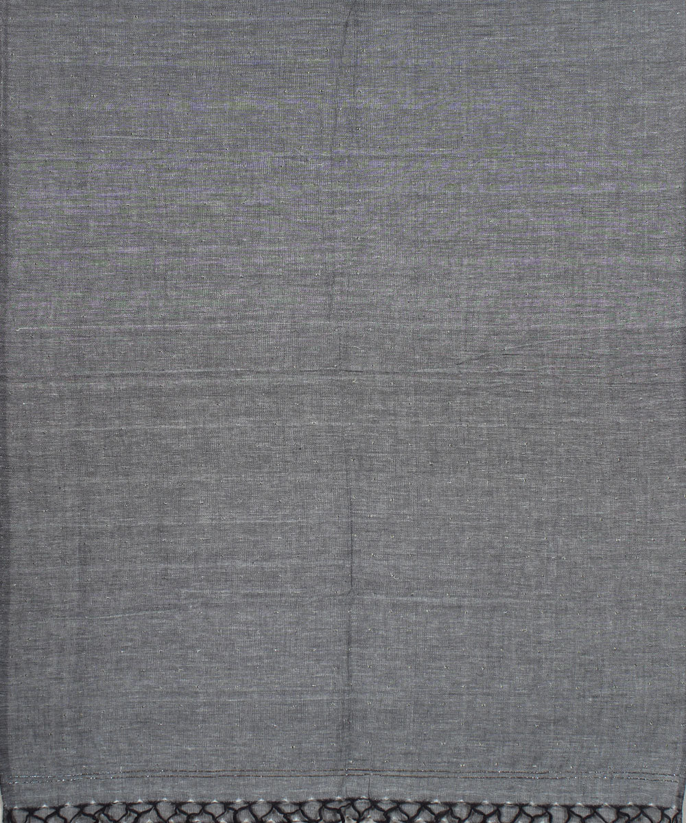 Grey handwoven cotton baragaon dupatta