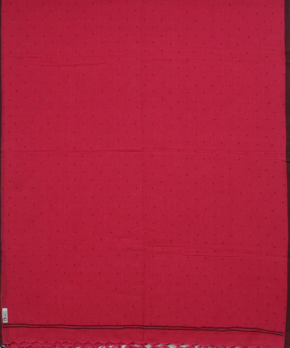 Pink handwoven cotton baragaon dupatta