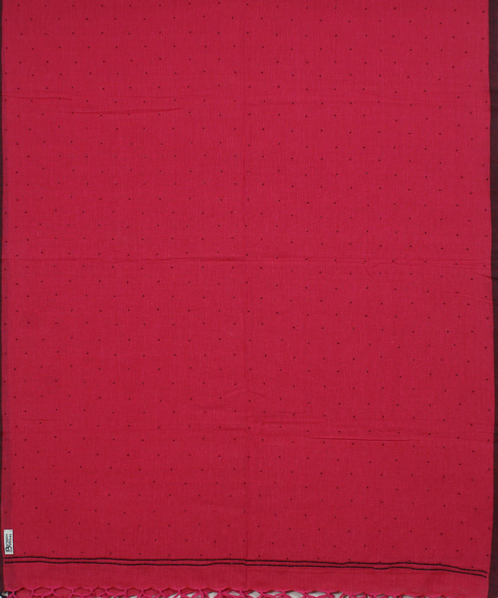 Pink handwoven cotton baragaon dupatta