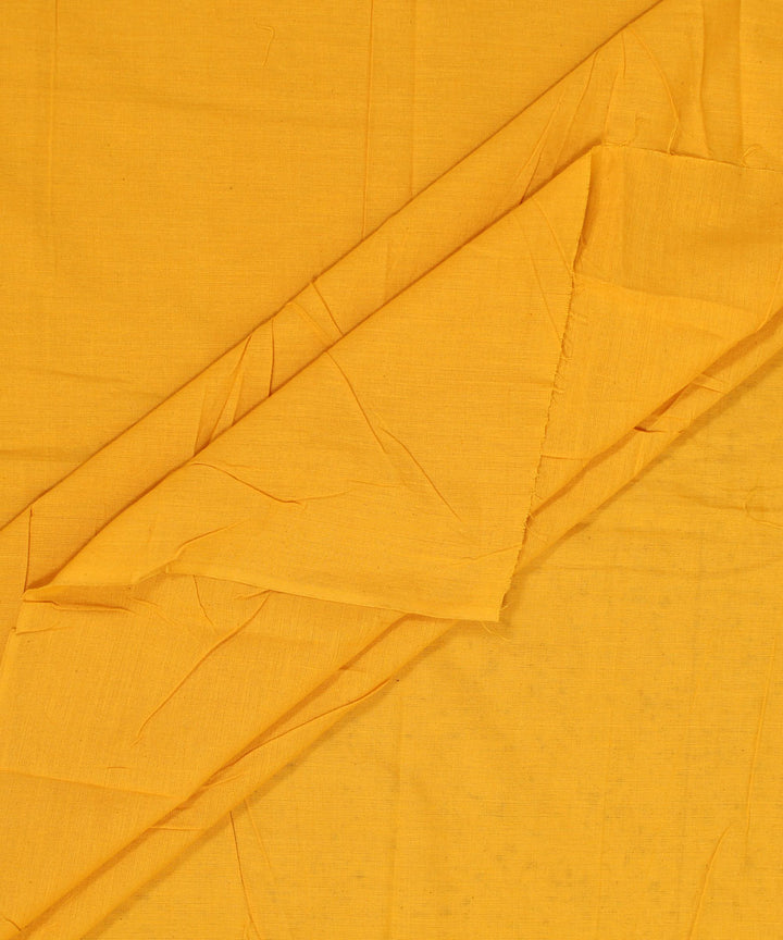 Yellow plain cotton handwoven fabric