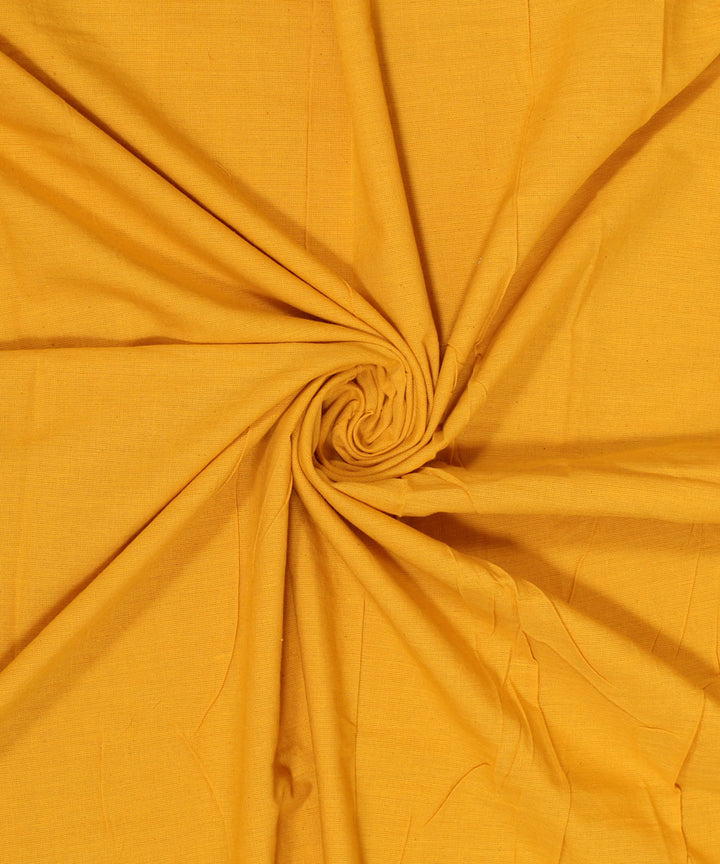 Yellow plain cotton handwoven fabric