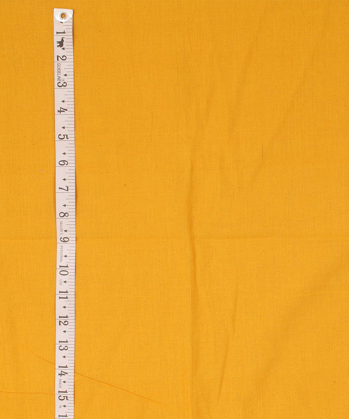 Yellow plain cotton handwoven fabric