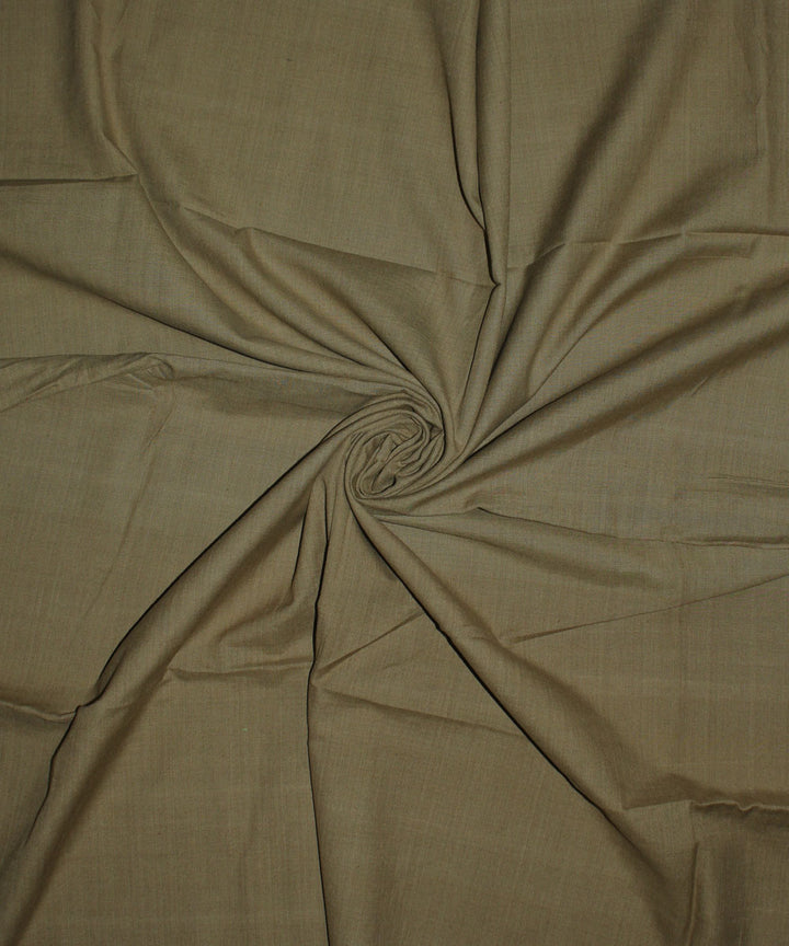 Olive green plain handwoven cotton fabric