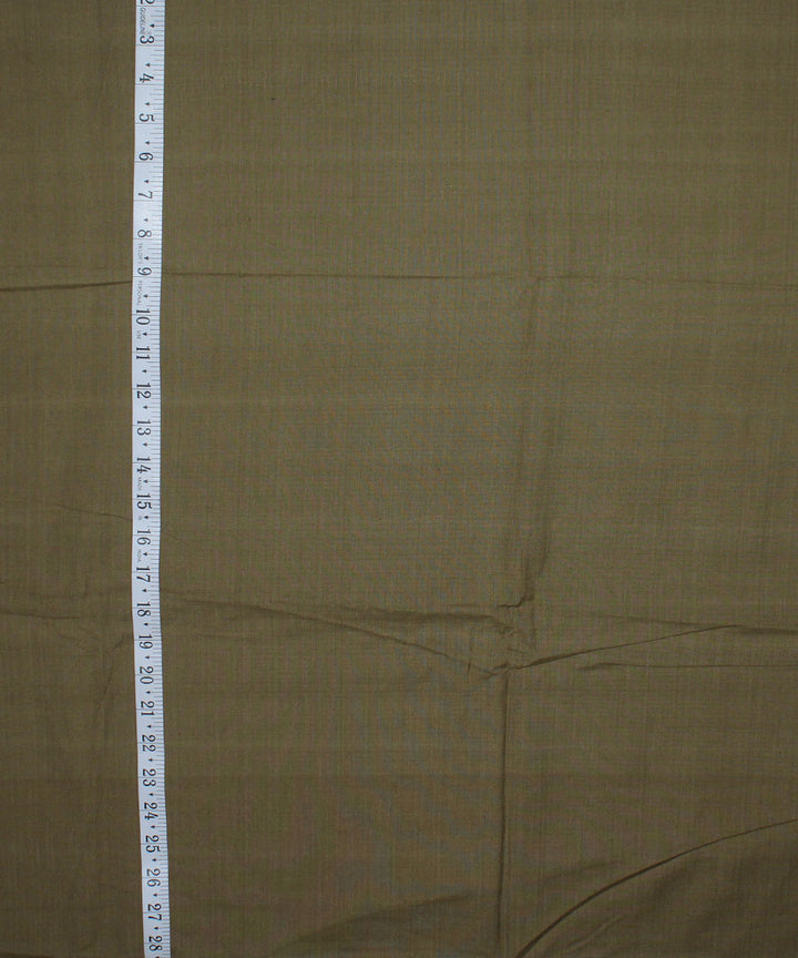 Olive green plain handwoven cotton fabric