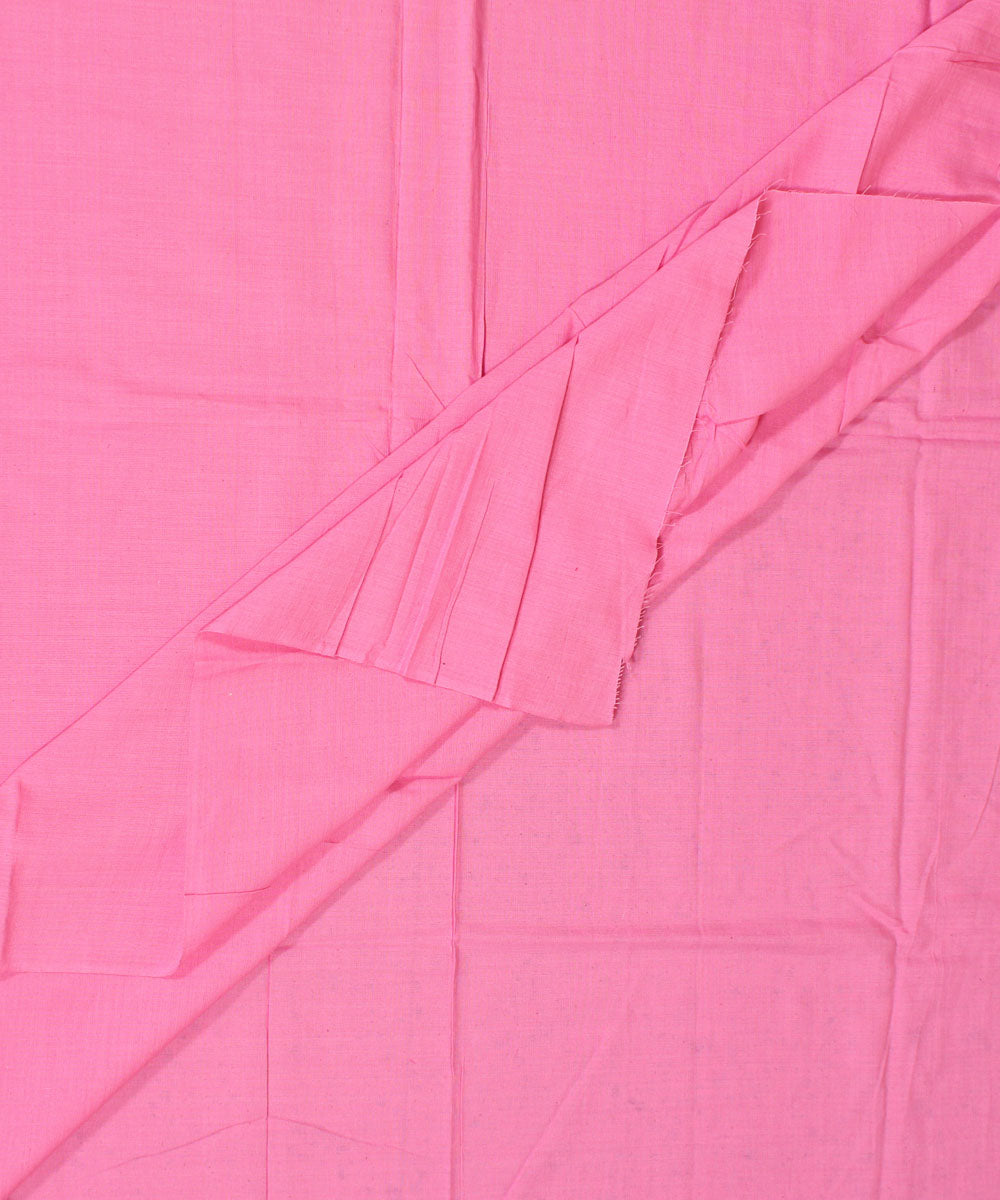 Hot pink plain handwoven cotton fabric