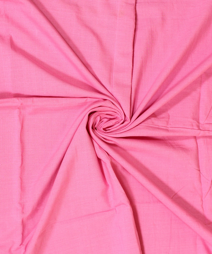 Hot pink plain handwoven cotton fabric