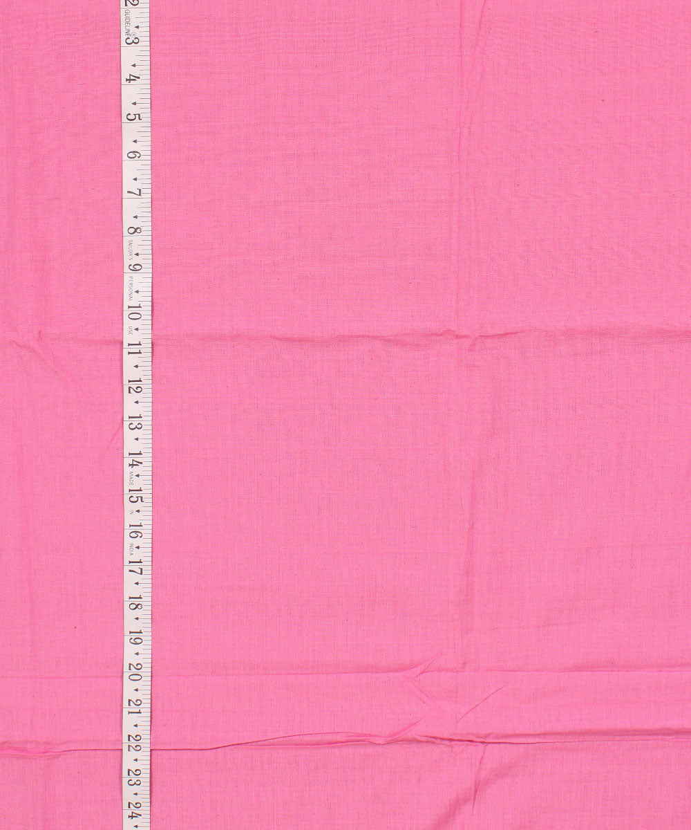 Hot pink plain handwoven cotton fabric