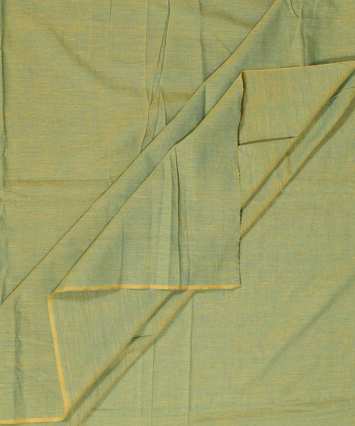 Light green yellow double shaded handwoven cotton fabric