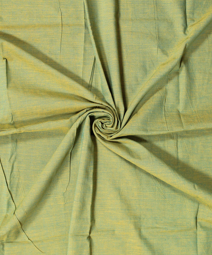Light green yellow double shaded handwoven cotton fabric
