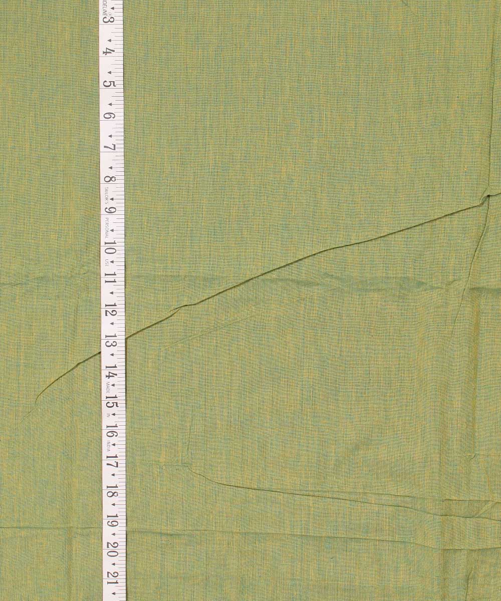 Light green yellow double shaded handwoven cotton fabric