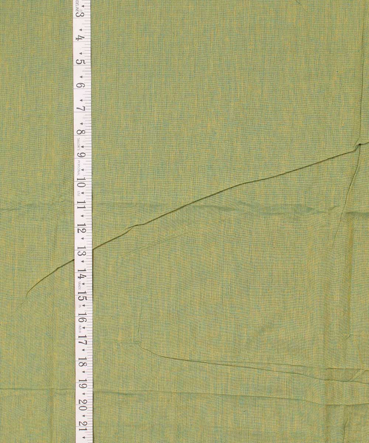 Light green yellow double shaded handwoven cotton fabric