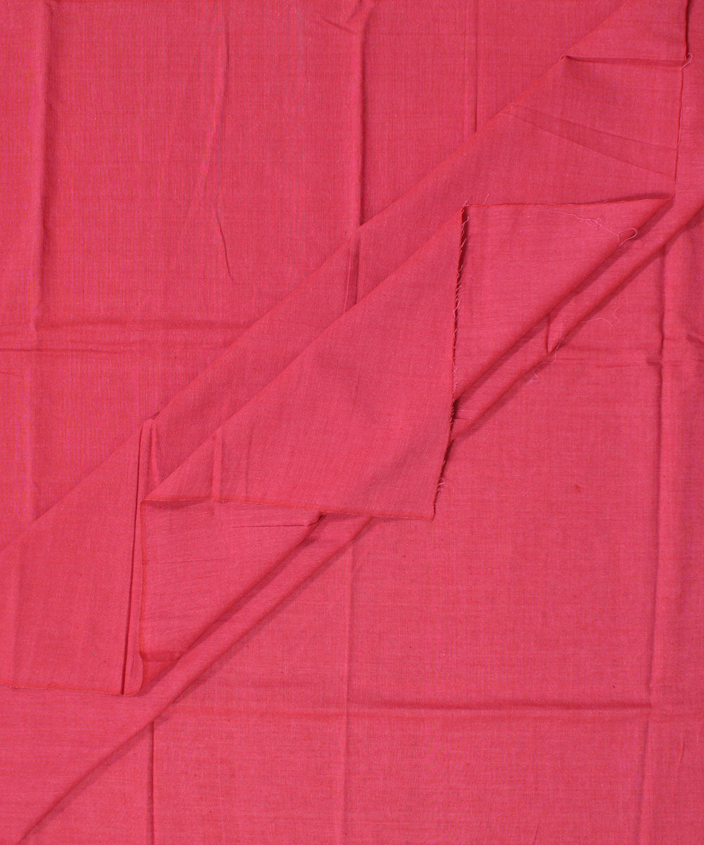 Cardinal red plain handwoven cotton fabric