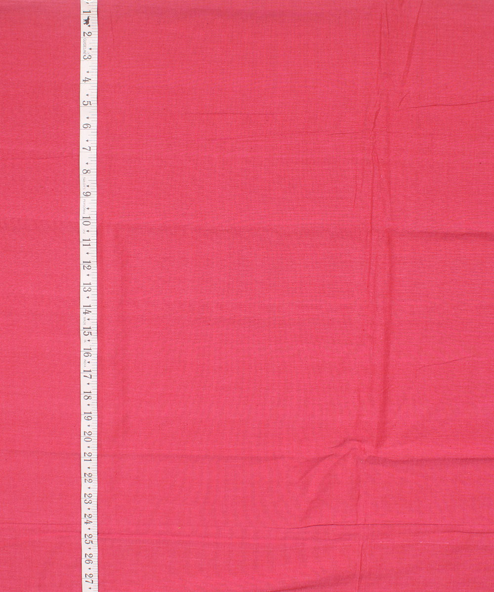Cardinal red plain handwoven cotton fabric
