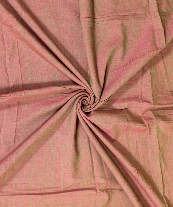 Pink light green double shaded handwoven cotton fabric