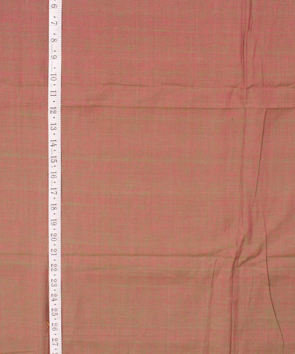 Pink light green double shaded handwoven cotton fabric