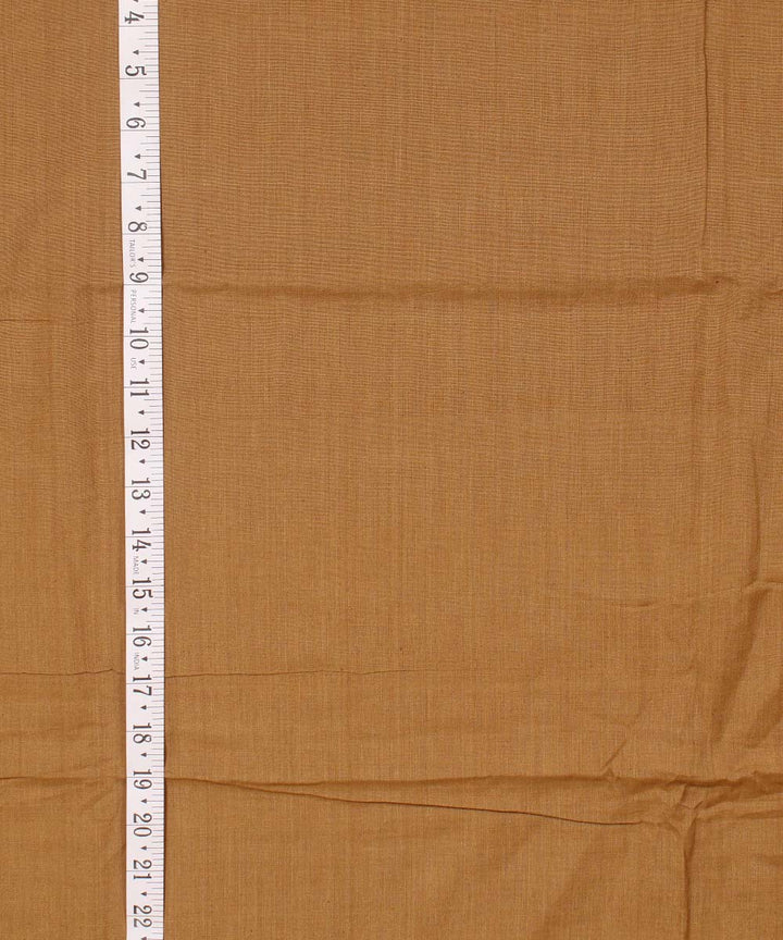 Dark tan plain handwoven cotton fabric