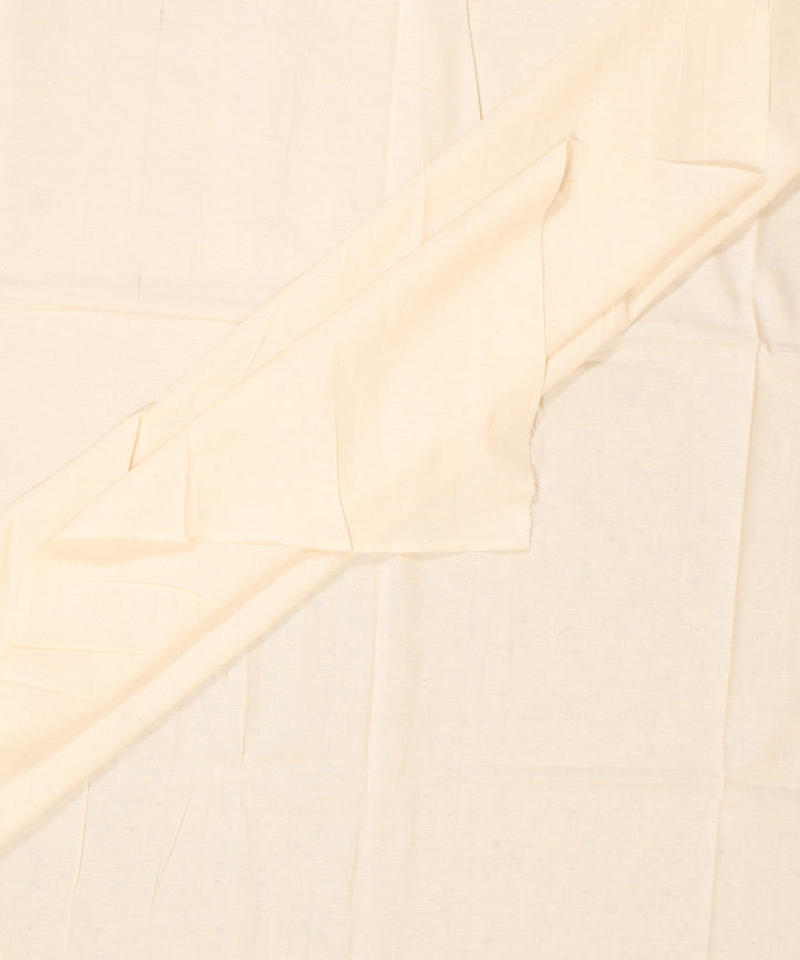 Offwhite handwoven cotton plain fabric