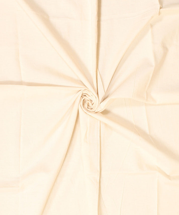 Offwhite handwoven cotton plain fabric