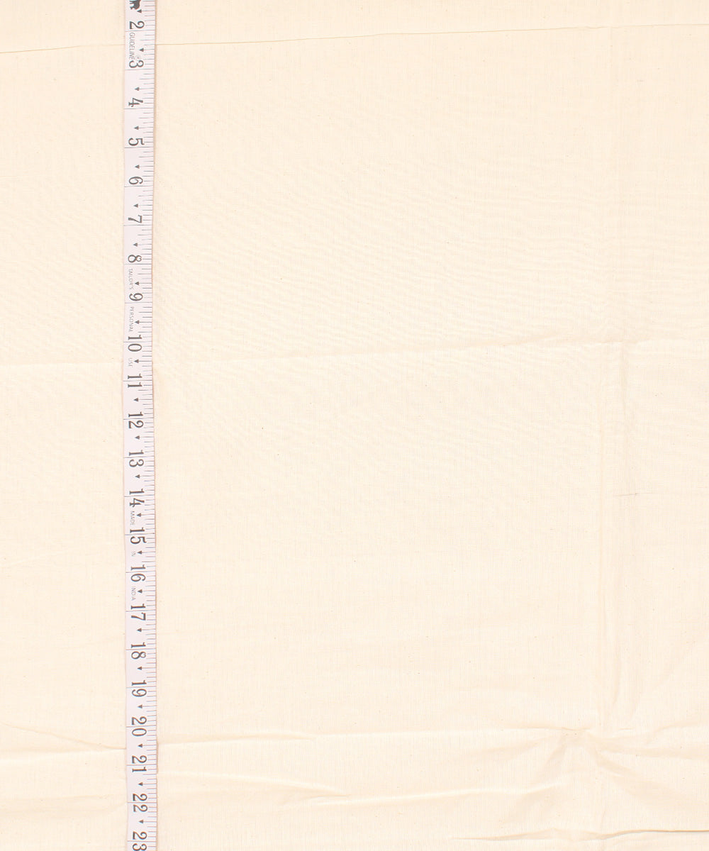 Offwhite handwoven cotton plain fabric