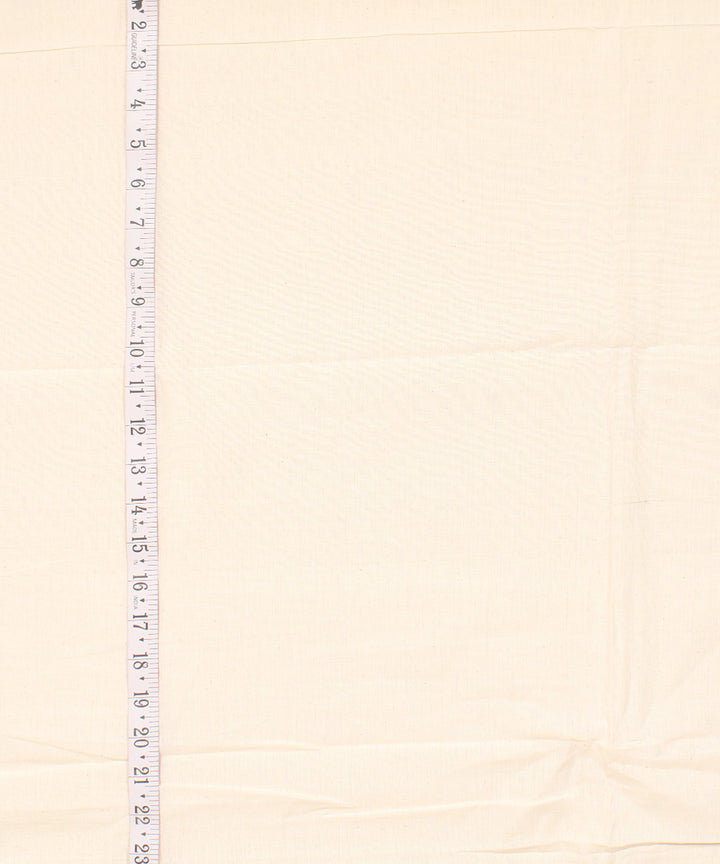 Offwhite handwoven cotton plain fabric