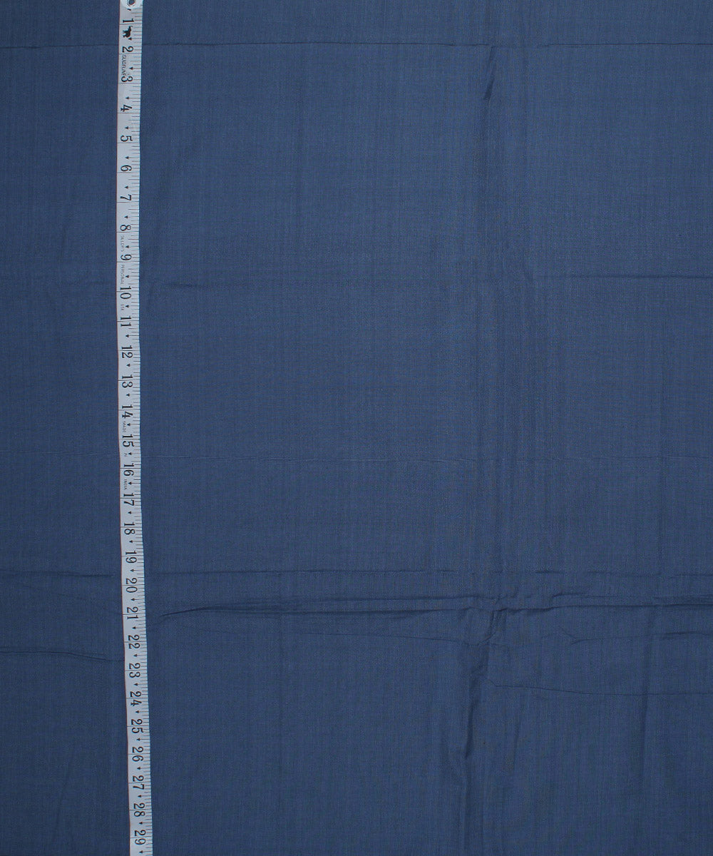 Steel blue plain handwoven cotton fabric