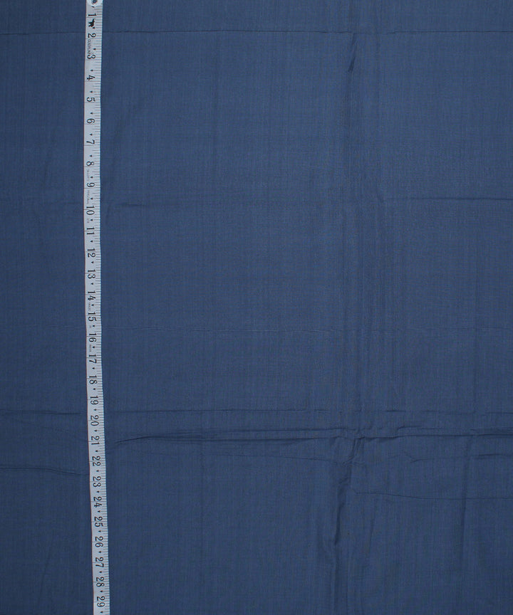 Steel blue plain handwoven cotton fabric