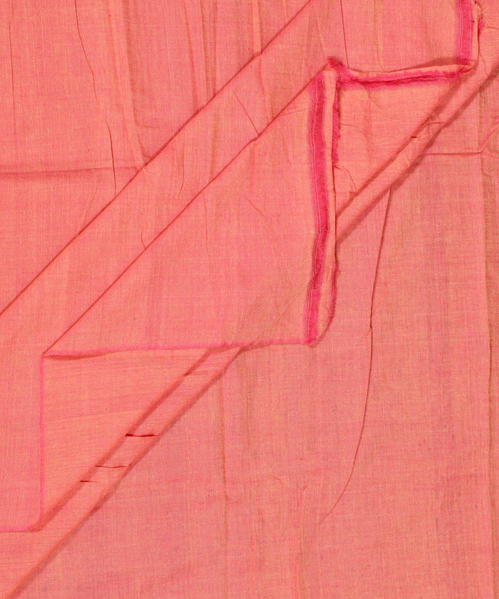 Yellow pink double shaded handwoven cotton fabric