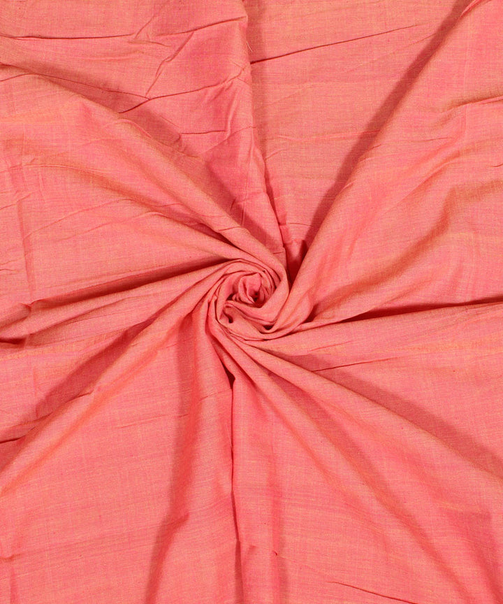 Yellow pink double shaded handwoven cotton fabric