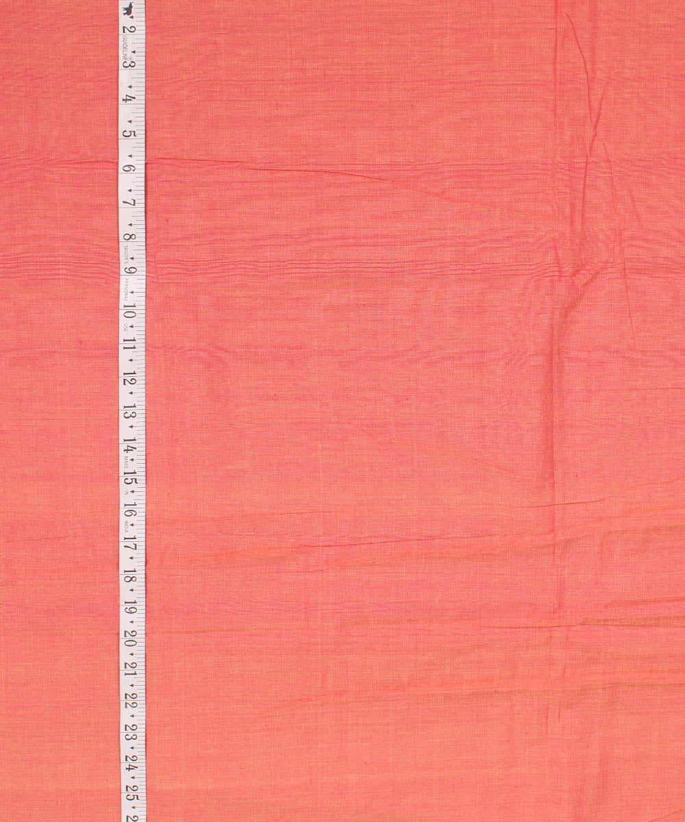 Yellow pink double shaded handwoven cotton fabric